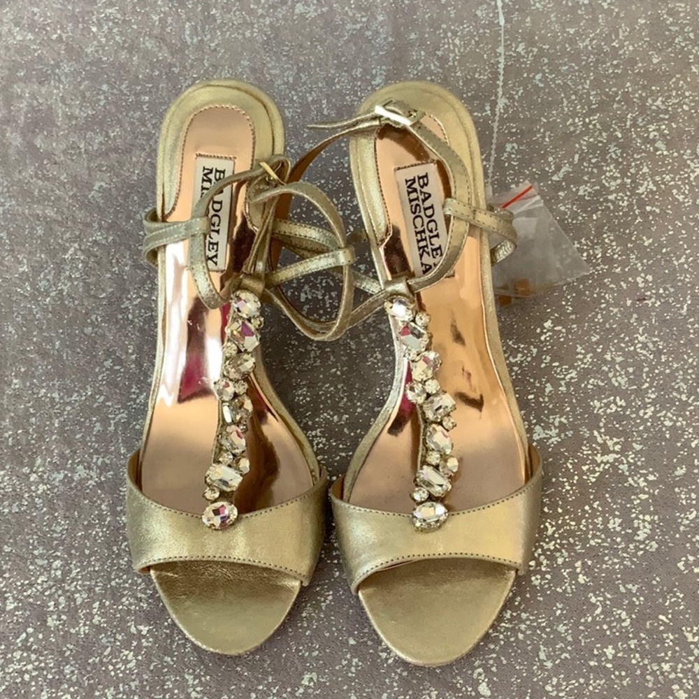 Badgley Mischka gold tone Sandler